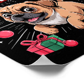 Kerstchaos Coördinator Xmas Puppy Grappige Puggl Poster (Hoek)