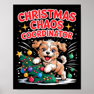 Kerstchaos Coördinator Xmas Puppy Grappige Shi-p Poster