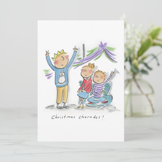 Kerstcharades Kaart (Staand voorkant)
