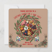 Kerstcharcuterie en wijnfeest uitnodiging (Voorkant)