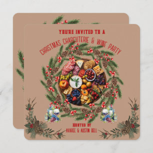 Kerstcharcuterie en wijnfeest uitnodiging