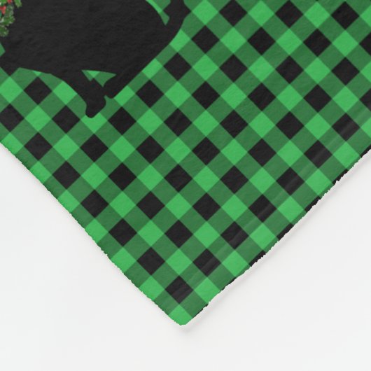 Kerstcheck Green Black Lab Vakantie Fun Fleece Deken (Hoek)