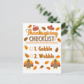 Kerstchecklist Gobble Wobble Lelijke Trui Briefkaart (Staand voorkant)