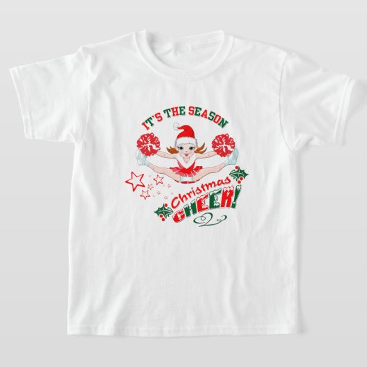 Kerstcheerleader T-shirt (Laagn)