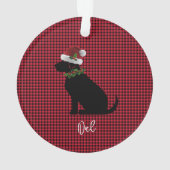 kerstcheque Red Black Lab Patroonnaam Fun Ornament (achterkant)