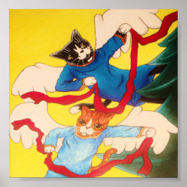 KerstCherub Angel Cats Poster