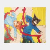 KerstCherub Cats Fleece Blanket (Voorkant (Horizontaal))