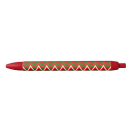 KerstChevron Pattern Blauwe Inkt Pen