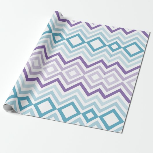 KerstChevron Pattern Cadeaupapier (Uitgerold)