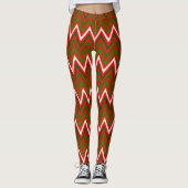 KerstChevron Pattern Leggings (Voorkant)