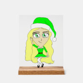 Kerstchibi Acryl Bord (Voorkant)
