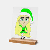 Kerstchibi Acryl Bord (Hoek)