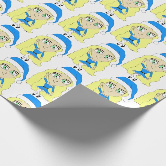 Kerstchibi Cadeaupapier (Hoek)