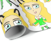 Kerstchibi Cadeaupapier (Rol Hoek)