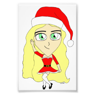 Kerstchibi Foto Afdruk
