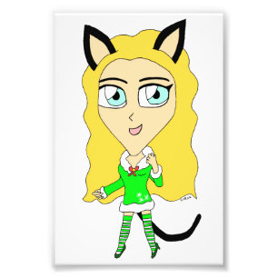 Kerstchibi Foto Afdruk