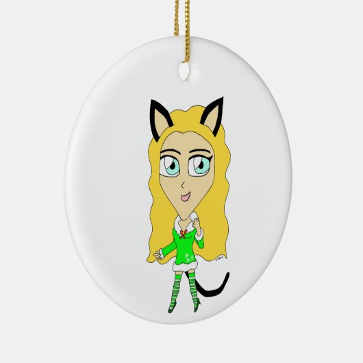 Kerstchibi Keramisch Ornament (Rechts)