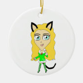 Kerstchibi Keramisch Ornament (Voorkant)