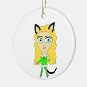 Kerstchibi Keramisch Ornament (Links)