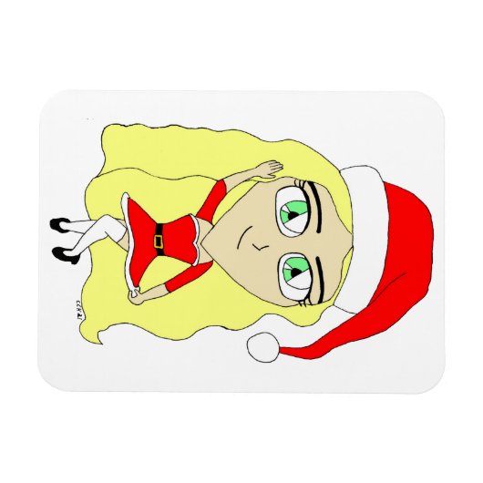 Kerstchibi Magneet (Horizontaal)