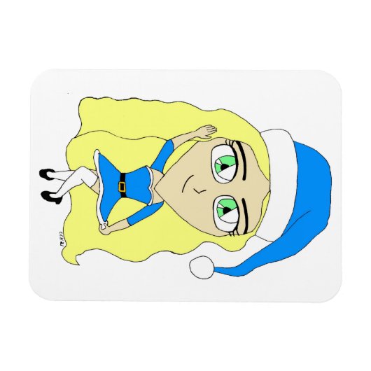 Kerstchibi Magneet (Horizontaal)