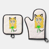 Kerstchibi Ovenwant & Pannenlap Set (Voorkant)
