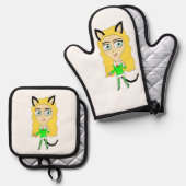 Kerstchibi Ovenwant & Pannenlap Set (Voorkant / Achterkant)