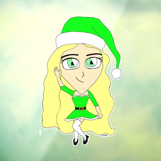 Kerstchibi Raamsticker (Vel 3)