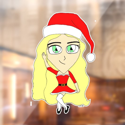 Kerstchibi Raamsticker (Vel 2)