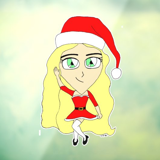Kerstchibi Raamsticker (Vel 3)