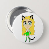 Kerstchibi Ronde Button 7,6 Cm (Voorkant /achterkant)