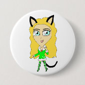 Kerstchibi Ronde Button 7,6 Cm (Voorkant)