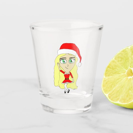 Kerstchibi Shot Glas (Voorkant)