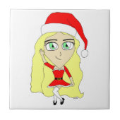 Kerstchibi Tegeltje (Voorkant)