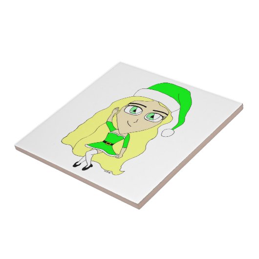Kerstchibi Tegeltje (Zijkant)