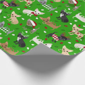 Kerstchihuahua All Coats Cadeaupapier (Hoek)
