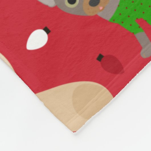 Kerstchihuahua All Coats Fleece Deken (Hoek)