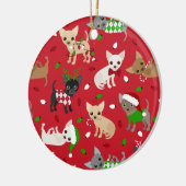 Kerstchihuahua All Coats Keramisch Ornament (Links)