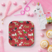 Kerstchihuahua All Coats Paper Borden Papieren Bordje (Feest)
