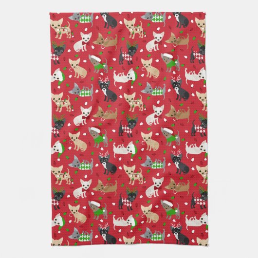 Kerstchihuahua All Coats Theedoek (Verticaal)