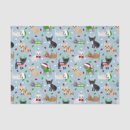 Kerstchihuahua All Coats Tissue Paper Tissuepapier (Voorkant)