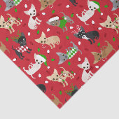 Kerstchihuahua All Coats Tissuepapier (Detail)