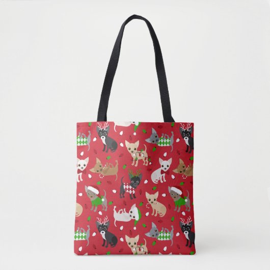 Kerstchihuahua All Coats Tote Bag (Voorkant)