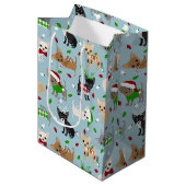 Kerstchihuahua Alle munten Medium Gift Bag Medium Cadeauzakje (Voorkant Gekanteld)
