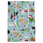 Kerstchihuahua Alle munten Medium Gift Bag Medium Cadeauzakje (Achterkant)