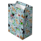 Kerstchihuahua Alle munten Medium Gift Bag Medium Cadeauzakje (Achterkant Gekanteld)