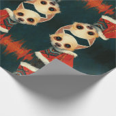 Kerstchihuahua Cadeaupapier (Hoek)