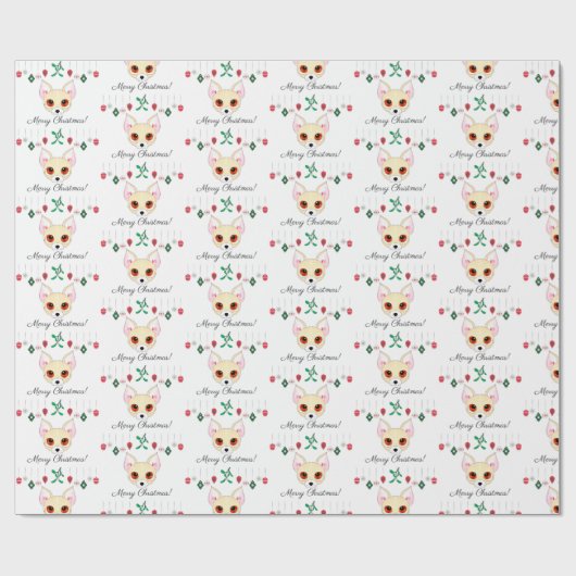 Kerstchihuahua Cadeaupapier (Vlak)