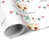 Kerstchihuahua Cadeaupapier (Rol Hoek)