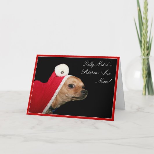 Kerstchihuahua Feestdagen Kaart (Voorkant)